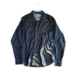 Wrangler Retro® Long Sleeve Western Snap Solid Dobby Shirt | Mens | XL | MVR532X
